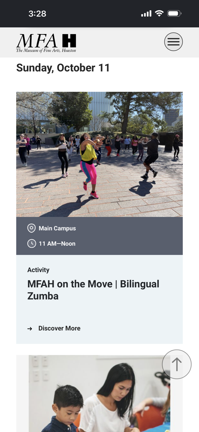 Museum of Fine Arts, Houston mobile daily event list
